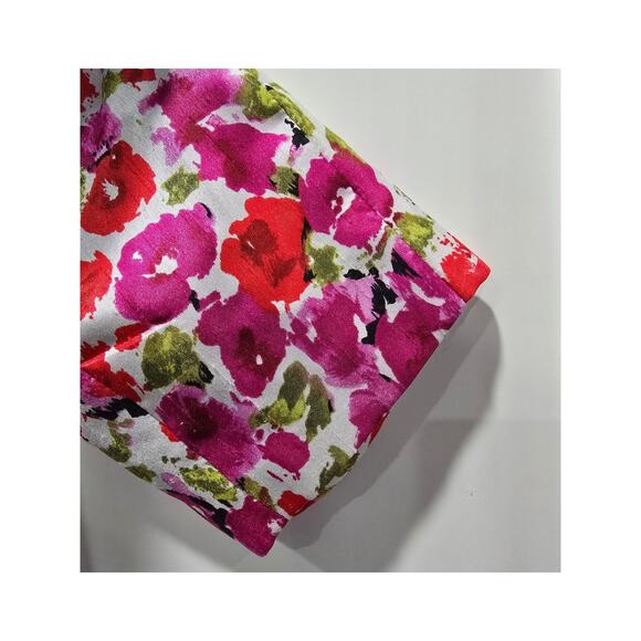 Preston & York Floral Blazer Size 8 | Pink Lined Peplum Jacket | Open Front - Picture 16 of 16